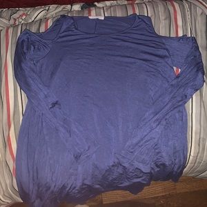 Blue reborn j no shoulder dress